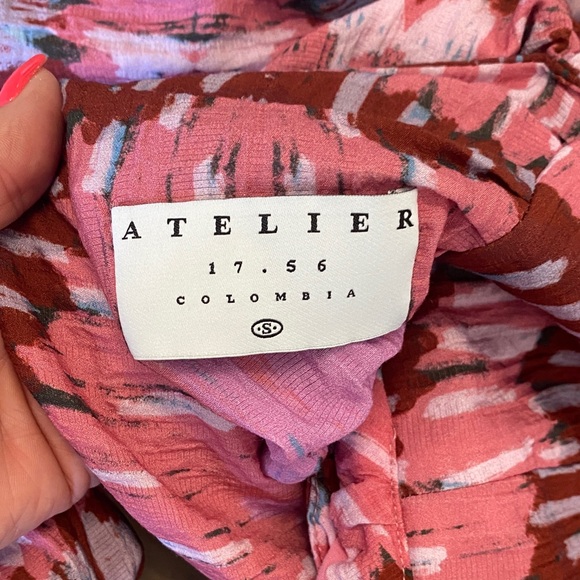 ATELIER Elegant Pink Patterned Maxi - Picture 2 of 8